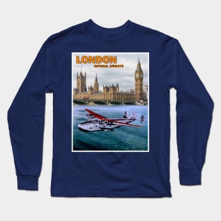 London England Imperial Airways Travel and Tourism Advertising Print Long Sleeve T-Shirt